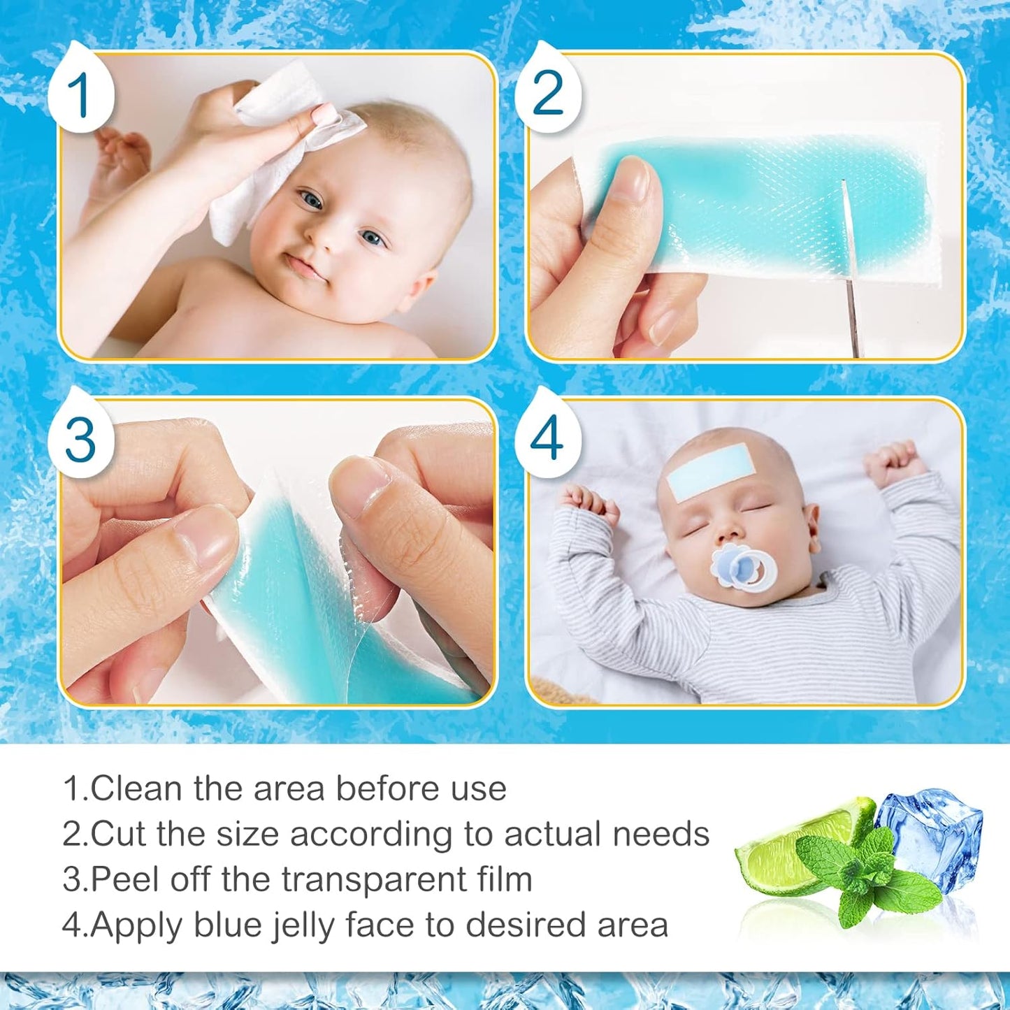 16 Sheets Fever Patches for Kids - Hot Weather Cooling Gel Patches for Adults - Headache Patches - Forehead Fever Cool Pads