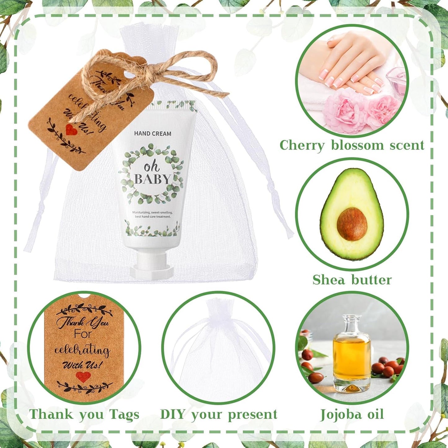 48 Sets Baby Shower Hand Cream Party Favors for Guests Gift Bulk Travel Size Hand Lotion Set for Baby Shower Wedding Christmas(Baby)