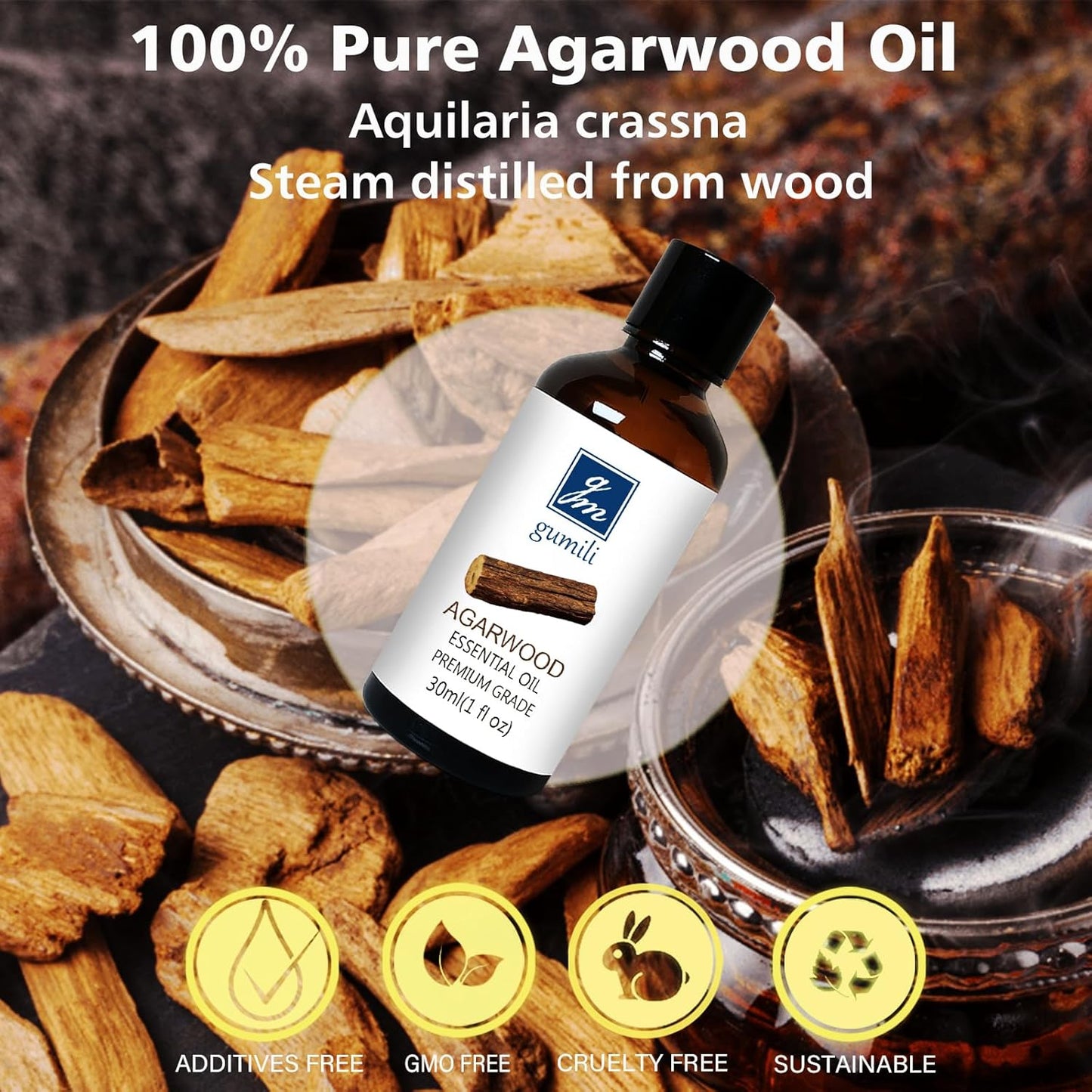 Agarwood Sandalwood Essential Oils for Perfume Candles Soaps Yoga Meditation Massage Diffuser - 2 OZ, Pack of 2