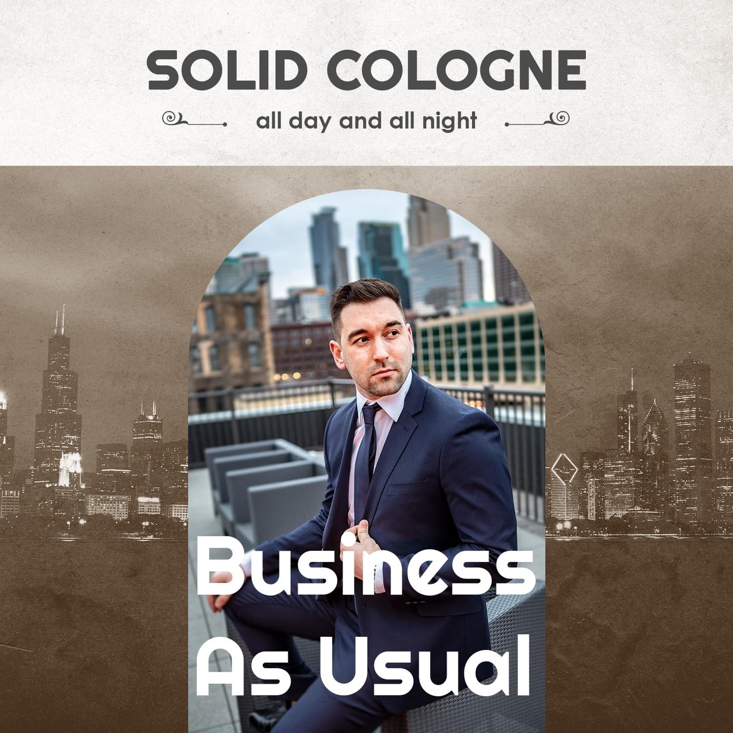 Business As Usual Solid Cologne Balm for men - Natural Men's Cologne - Redefined men's fragrance Wax Cologne, Travel Size Cologne for men - (3/4 oz (Pack of 1), Business As Usual)