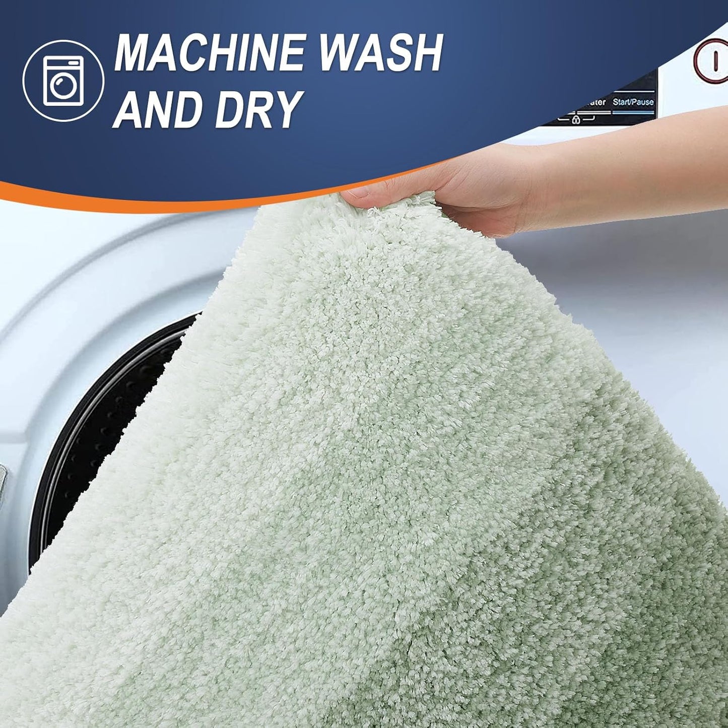 OLANLY Bathroom Runner Rugs 44x24, Extra Soft Absorbent Microfiber Bath Rugs, Rubber Backing, Quick Dry, Washable Bath Mats for Bathroom Floor, Tub and Shower, Home Decor Accessories, Sage Green