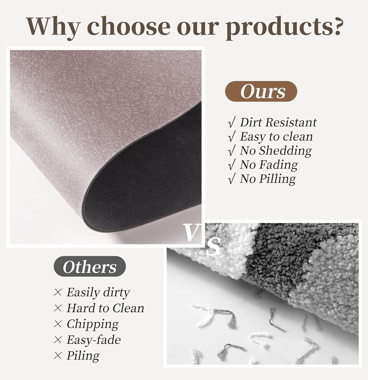 Blush Pink Bath Mat Set 2 Piece - Quick Dry Super Absorbent Diatomaceous Earth Bathroom Rugs With Rubber Backing Non-Slip for Shower Floor, 47x17 + 24x17