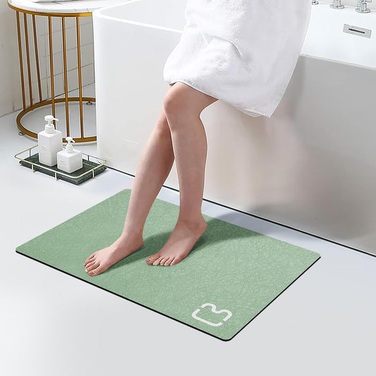 Sage Green Bathroom Mat Rugs 15.7" x 23.6" Super Absorbent Quick Drying Diatomaceous Earth Bath Mats for Bathroom Non Slip Rubber Backed Thin Bathroom Rugs Floor Mat, Machine Washable