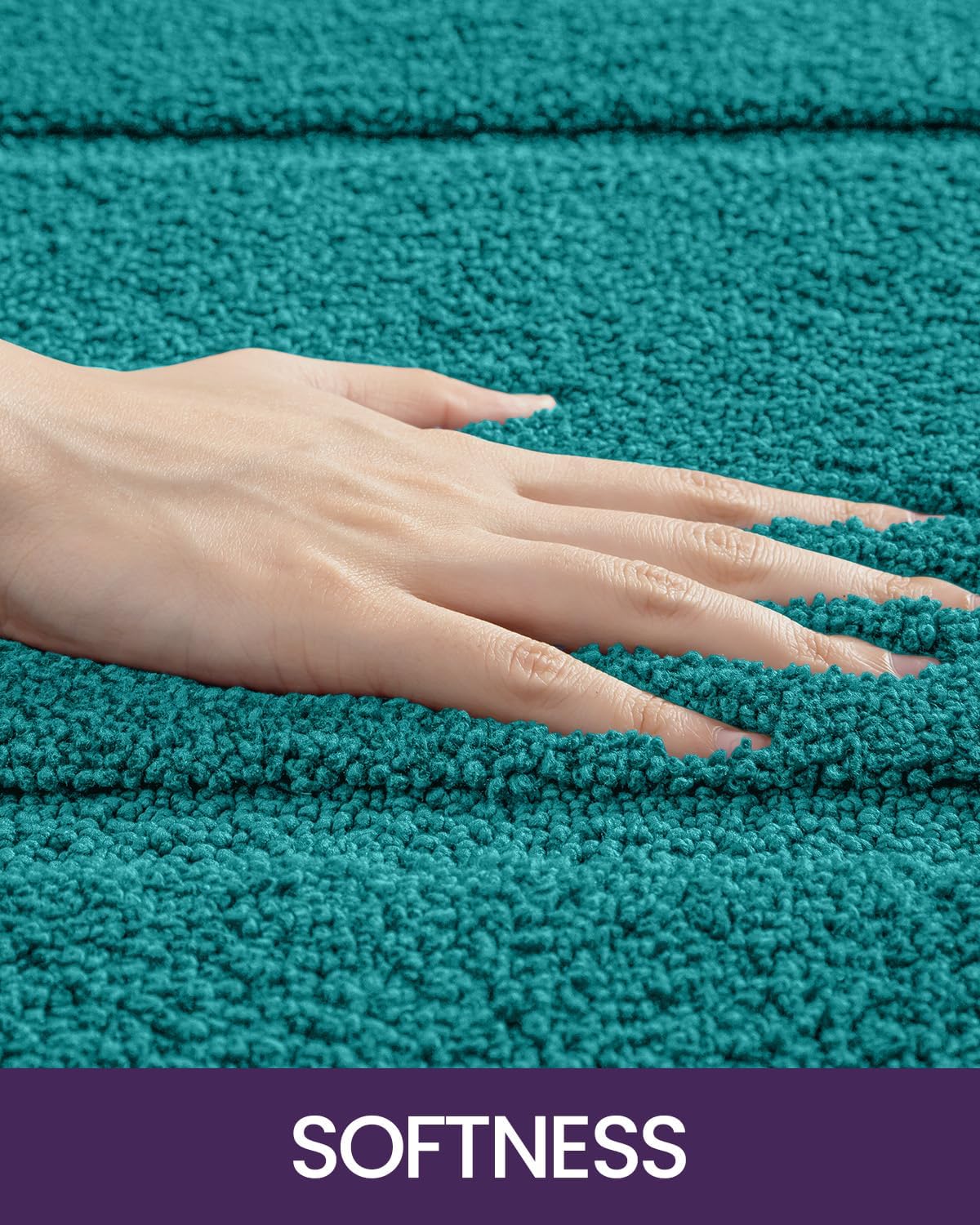 DEXI Bathroom Rugs 43x24, Washable Non Slip Bath Mat for Shower Floor, Absorbent Quick Dry Bathmat with Rubber Backing, Ultra Soft Plush Carpet for Tub, Teal