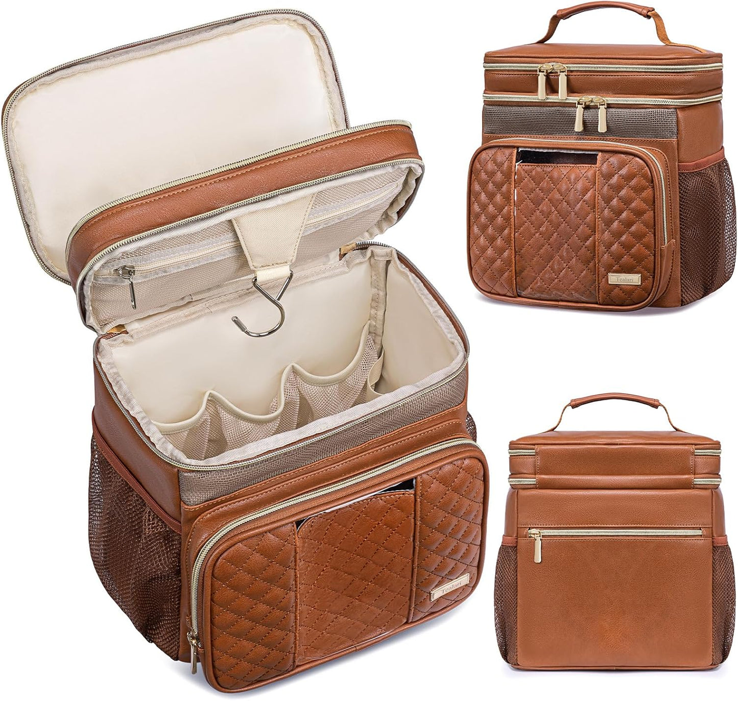 Large Leather Toiletry Bag for Women Men,Bathroom Bag,Water Resistant Portable Shower Caddy for College Dorm,Hanging Toiletry Bags for Traveling,Gym Camping Cruise Ship Travel Essentials Shower Bag