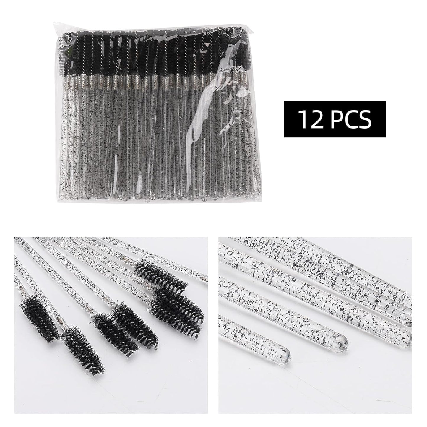 Tbestmax 1200 Disposable Mascara Wands Eyelash Brush Spoolies for Eyebrow Eye Lash Extension, Makeup Brushes Applicators Kits - Black