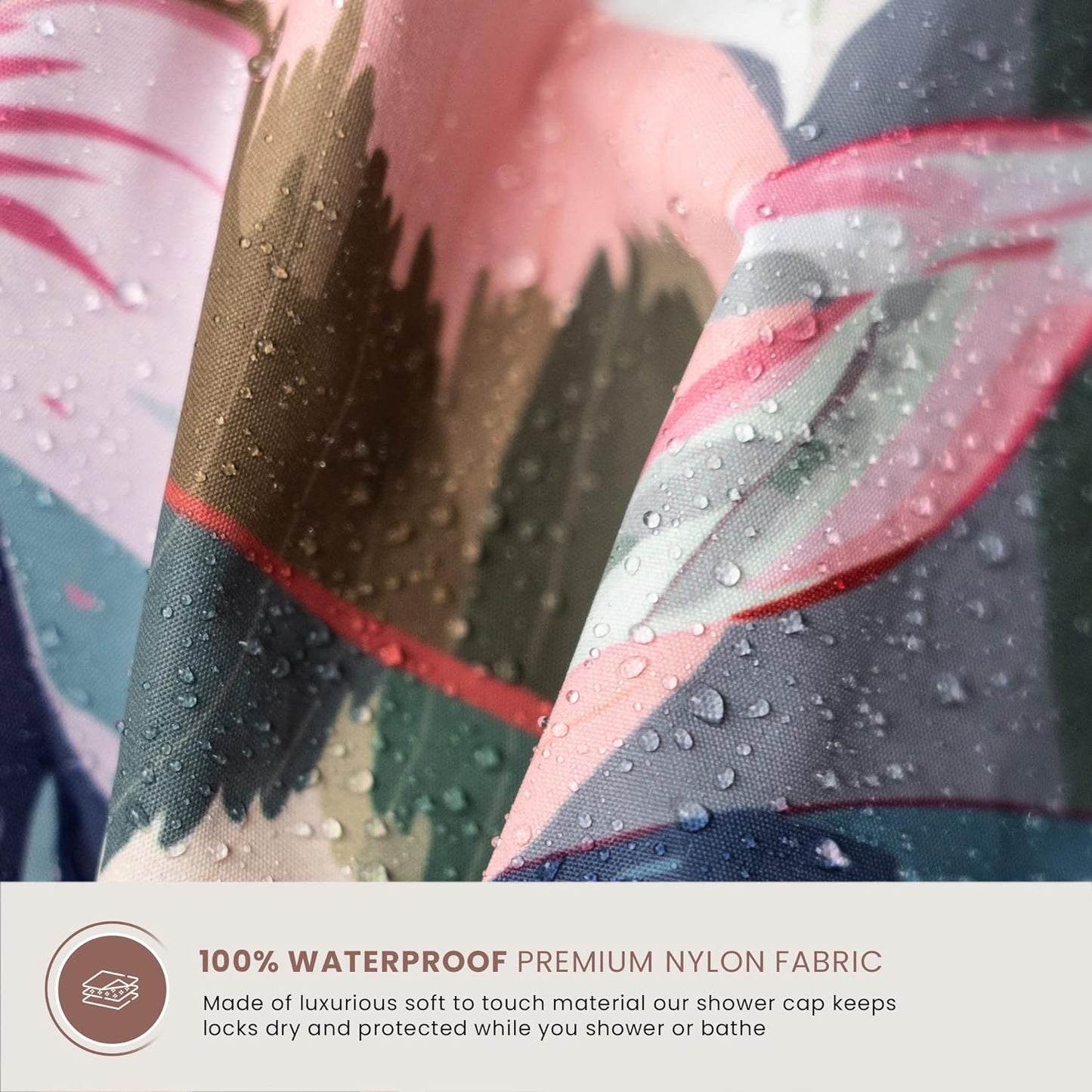 Reusable Shower Cap for Women Reusable Waterproof – Leakproof, Nonslip Hair Cap for Shower Flexiband – Soft, Breathable, Durable Mother’s Day Shower Caps by SMPL OBJECTS