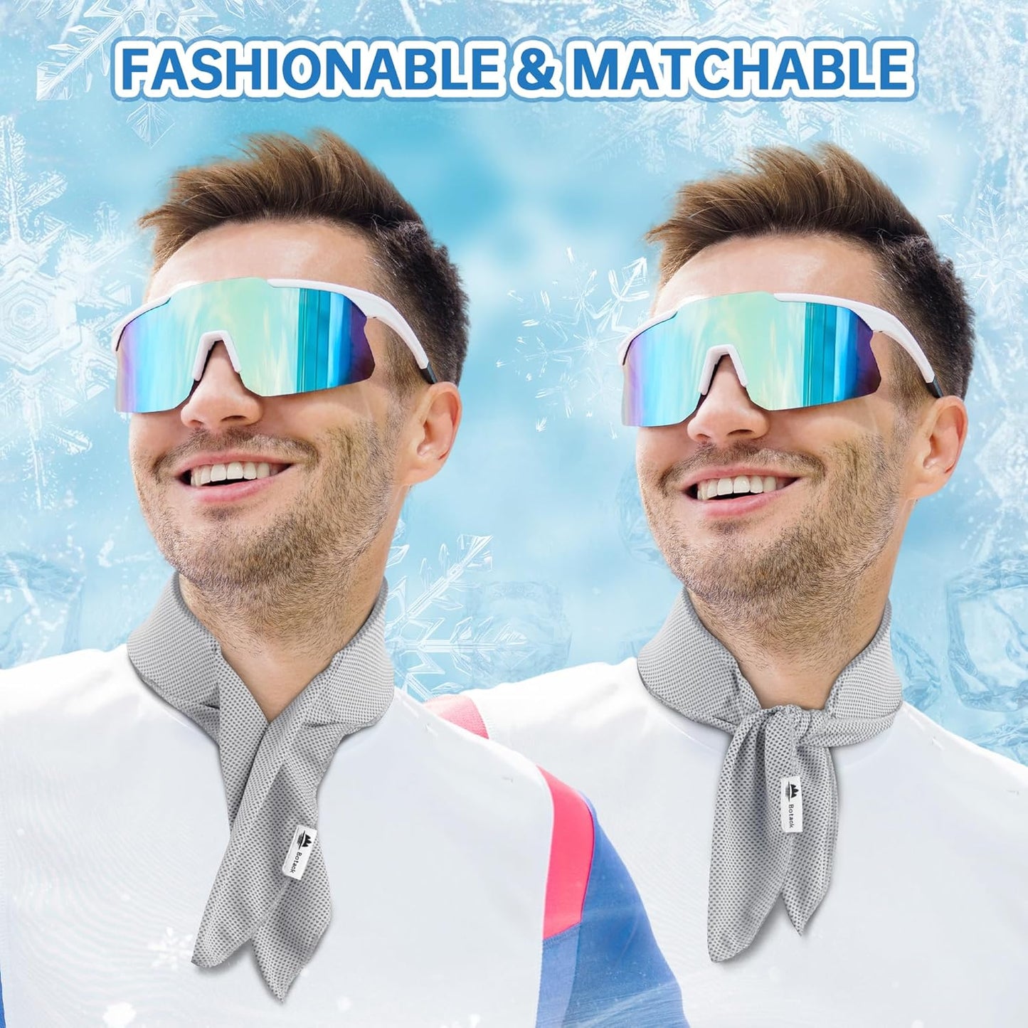 Cooling Neck Wraps with Reusable Gel Ice Pack, Soft Summer Neck Cooler for Golf, Tennis, Outdoor Activities 2 Packs