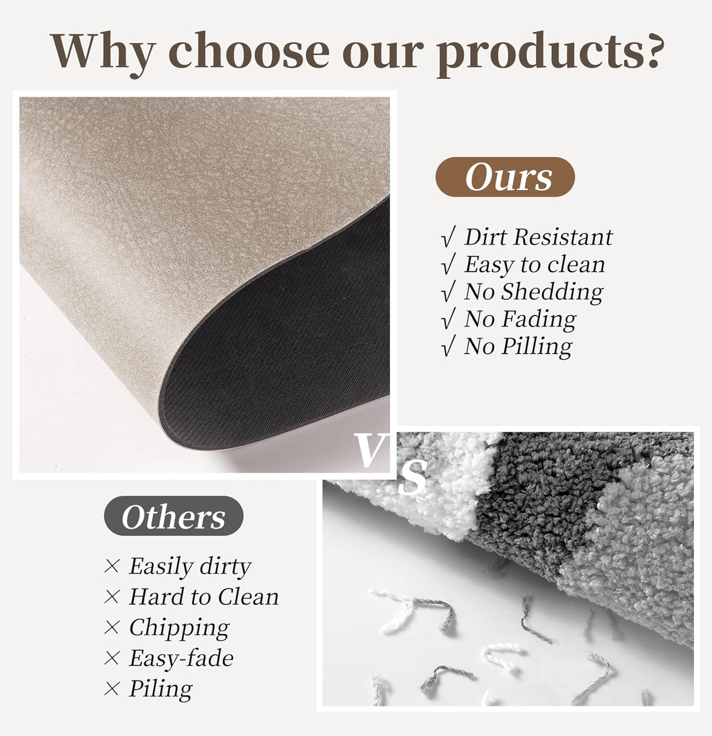 Bathroom Mat Rugs Sets 2 Piece - Quick Dry Super Absorbent Bath Mat for Bathroom Diatomaceous Earth Bathroom Rugs with Rubber Backing Non-Slip Bath Mat Rugs for Shower Floor, 47x17 + 24x17, Taupe