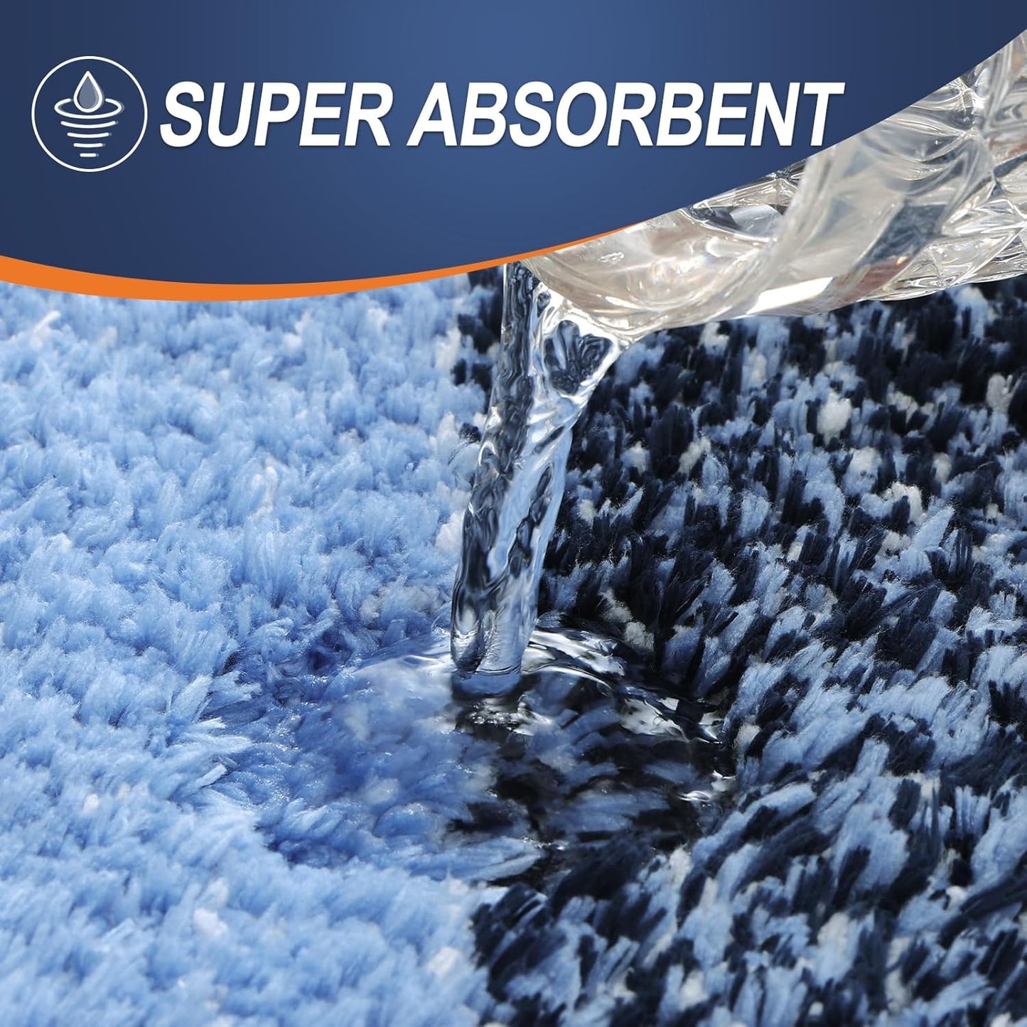 OLANLY Bathroom Runner Rugs 44x24, Extra Soft Absorbent Microfiber Bath Rugs, Rubber Backing, Quick Dry, Machine Washable Bath Mats for Bathroom Floor, Tub and Shower, Home Decor Accessories, Navy