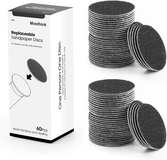 120pcs Replacement Sandpaper Refill Discs for Electric Foot File Callus Remover Tool for Men Women Dead Cracked Hard Skin (60 Grit+100 Grit)