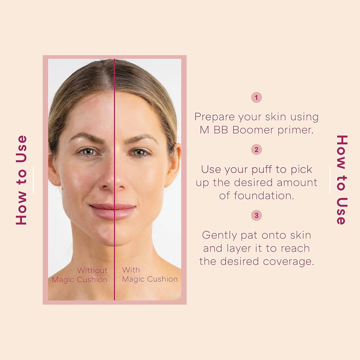 MISSHA Magic Cushion Foundation No.25 Warm beige for Light/Medium with Neutral Skin Tone, Flawless Coverage, Dewy Finish, Easy Application for All Skin Types