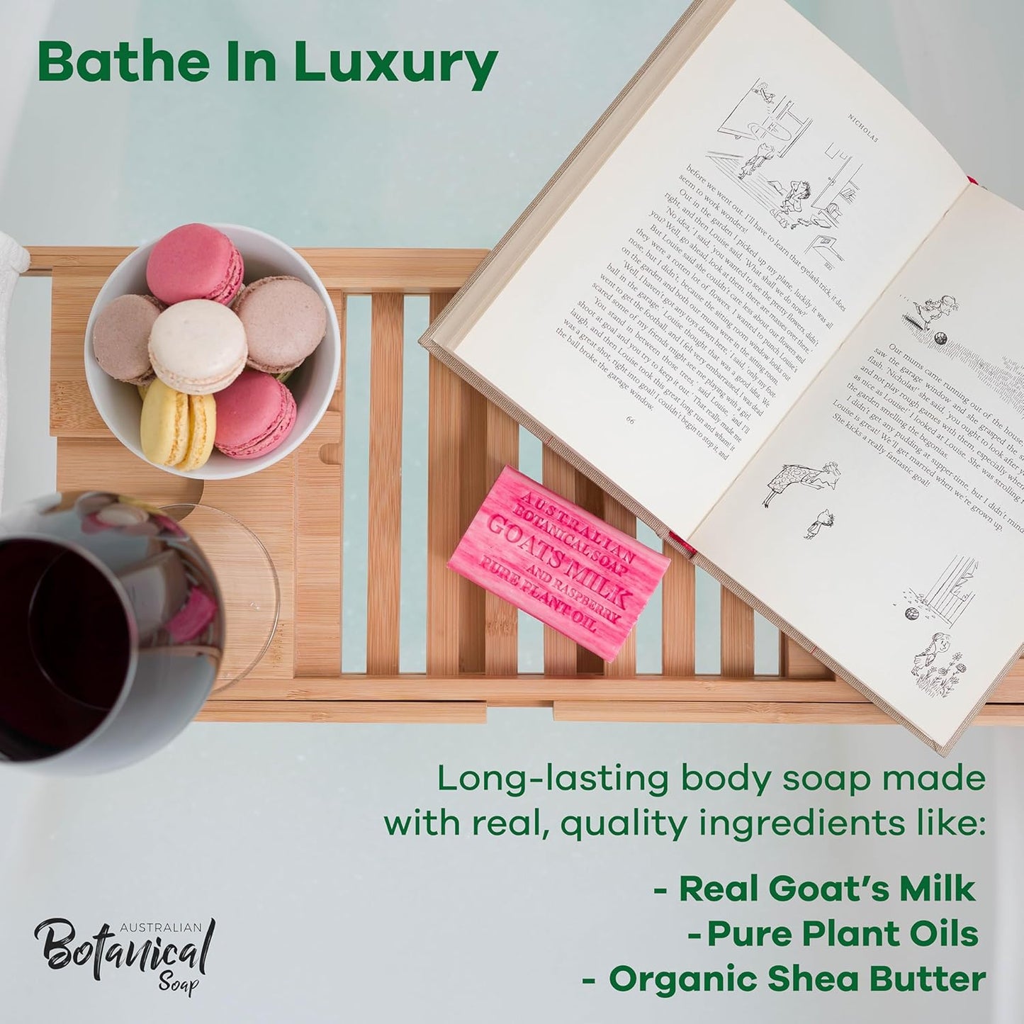 Australian Botanical Soap, Classic Goat Milk and Goat's Milk with Raspberry, 6.6 OZ, Triple Milled Bars made with a Natural Soap Base and Enriched with Organic Shea Butter, Pack of 8