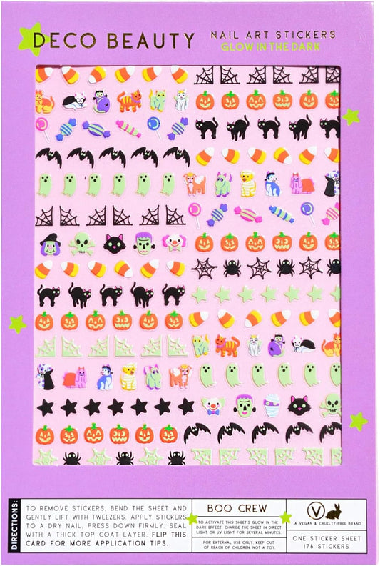 Boo Crew Nail Stickers - Lightweight & Easy-to-Apply Nail Art with Trendy Designs - Durable & Long-Lasting Nail Stickers for Women, Ideal for DIY Manicures & Salon-Quality Nails