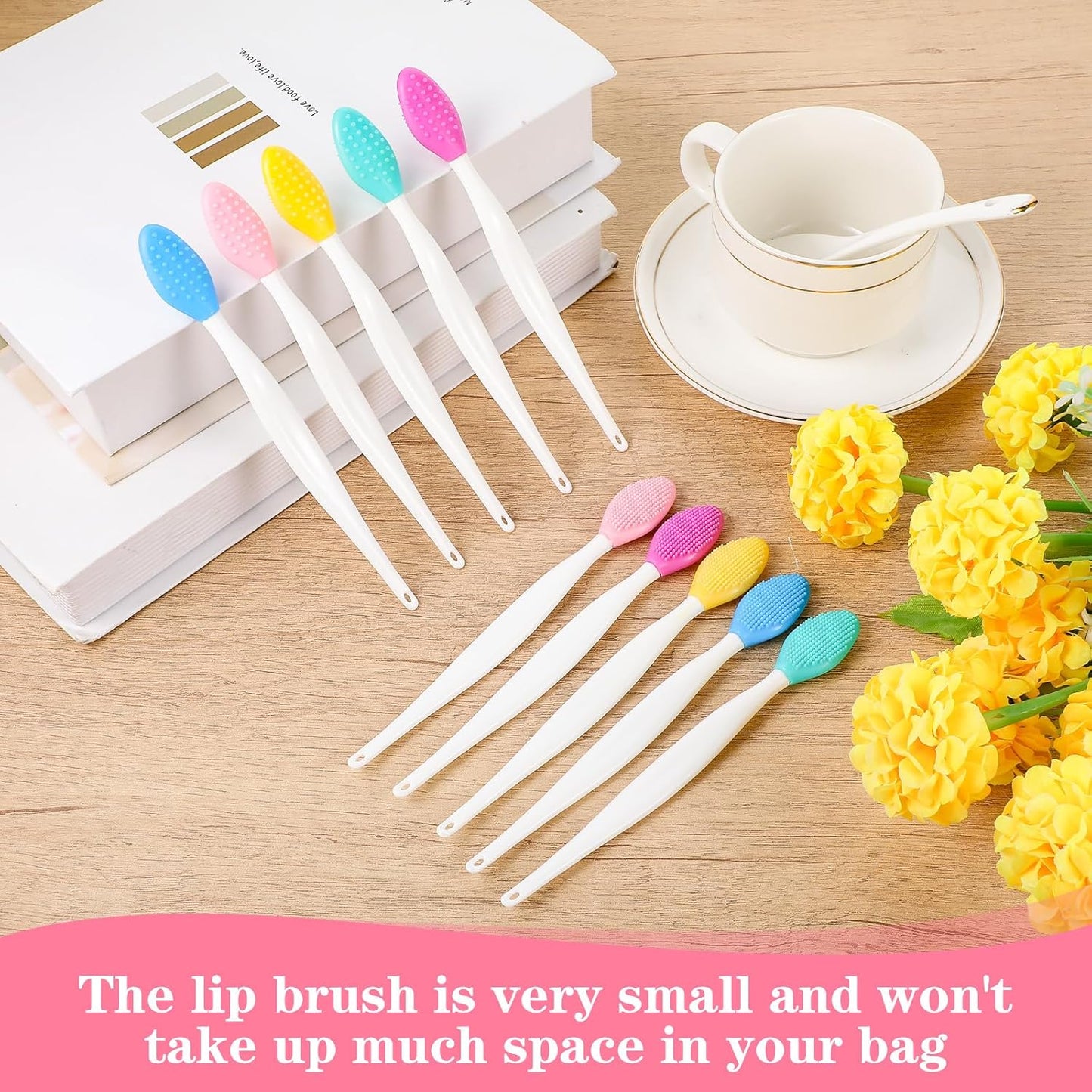 Soft Double-Side Lips Brush, 10Pcs Silicone Face Scrubber, Lip Scrub Brushes, Nose Clean Scrubber, Blackhead Removal Brushes, Gentle Exfoliating Tool for Lips Care Beauty (5 colors)