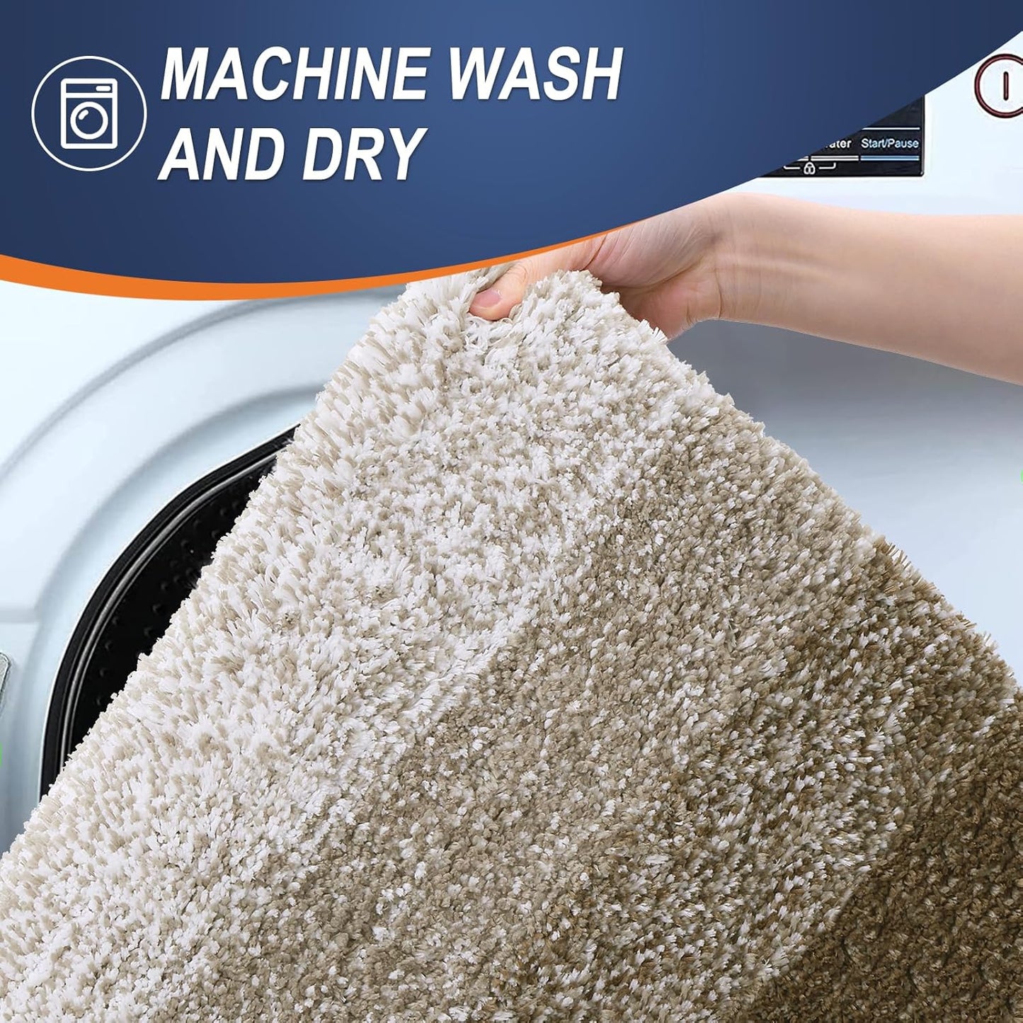 OLANLY Bathroom Rugs Mat 36x24, Extra Soft Absorbent Microfiber Bath Rugs, Rubber Backing, Quick Dry, Machine Washable Bath Mats for Bathroom Floor, Tub and Shower, Home Decor Accessories, Coffee