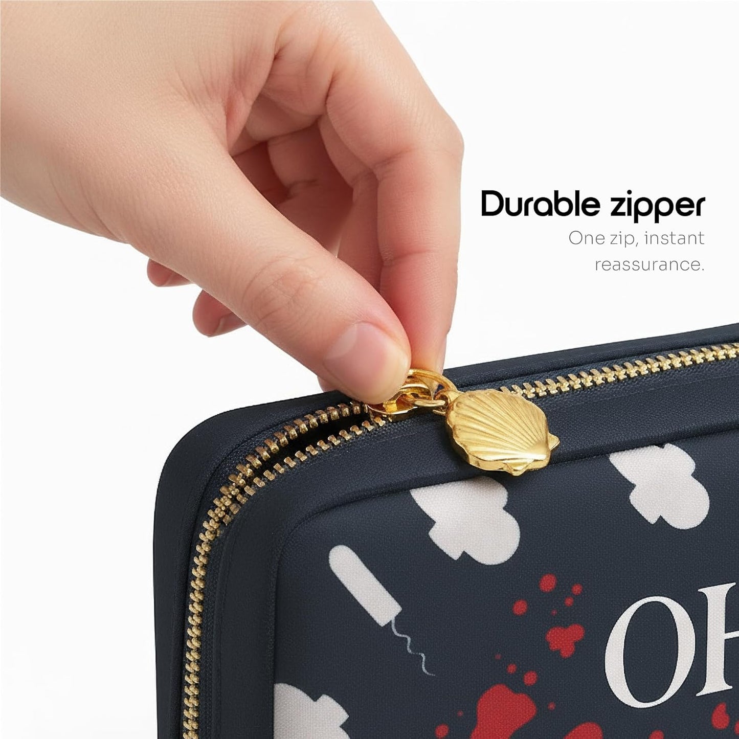 Primo Lines Period Bag for School – Compact Discreet Tampons & Pad Pouch with Waterproof Lining Cute & Stylish Period Pouches for Teen Girls for School and Travel, First Period Kit (Oh Bloody Hell)