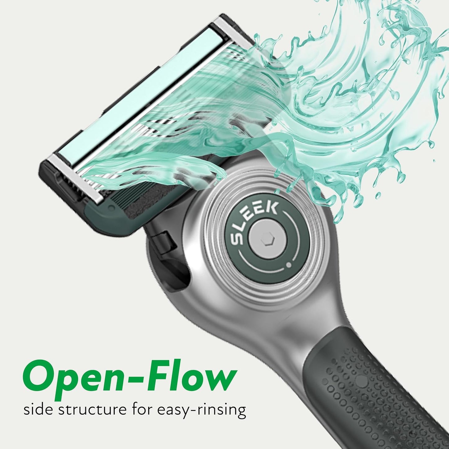 DORCO SLEEK Six Blade Razor System with Multi-Flex Technology Refill Set, Precision Shaving Razor Replacement Cartridge (8 Pack)