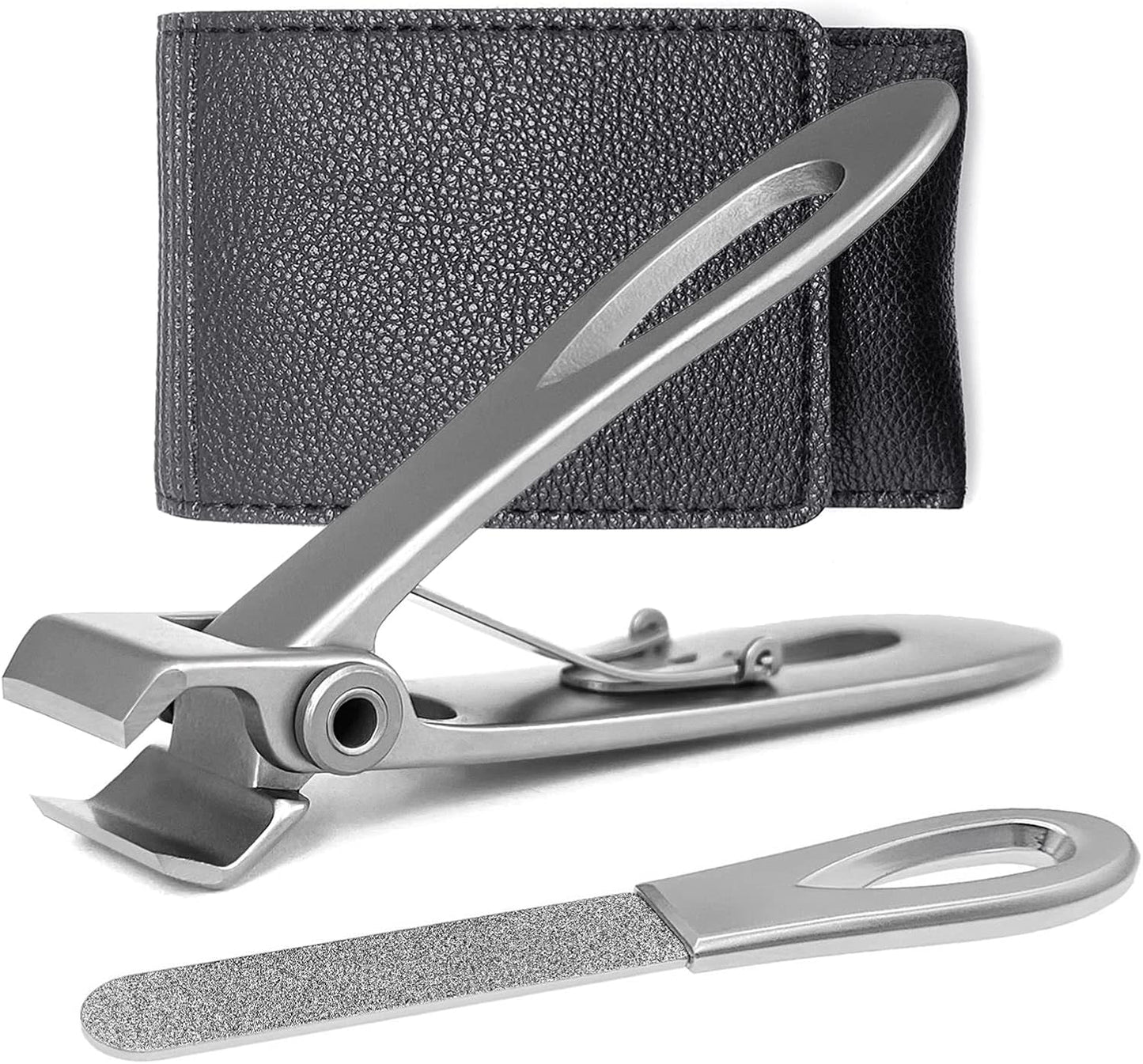 Straight Nail Clippers for Men Heavy Duty Toenail Clippers for Seniors Thick Toenails, Wide Jaw Opening Large Ultra Sharp Fingernail Cutter, Stainless Steel (Flat Edge-S)