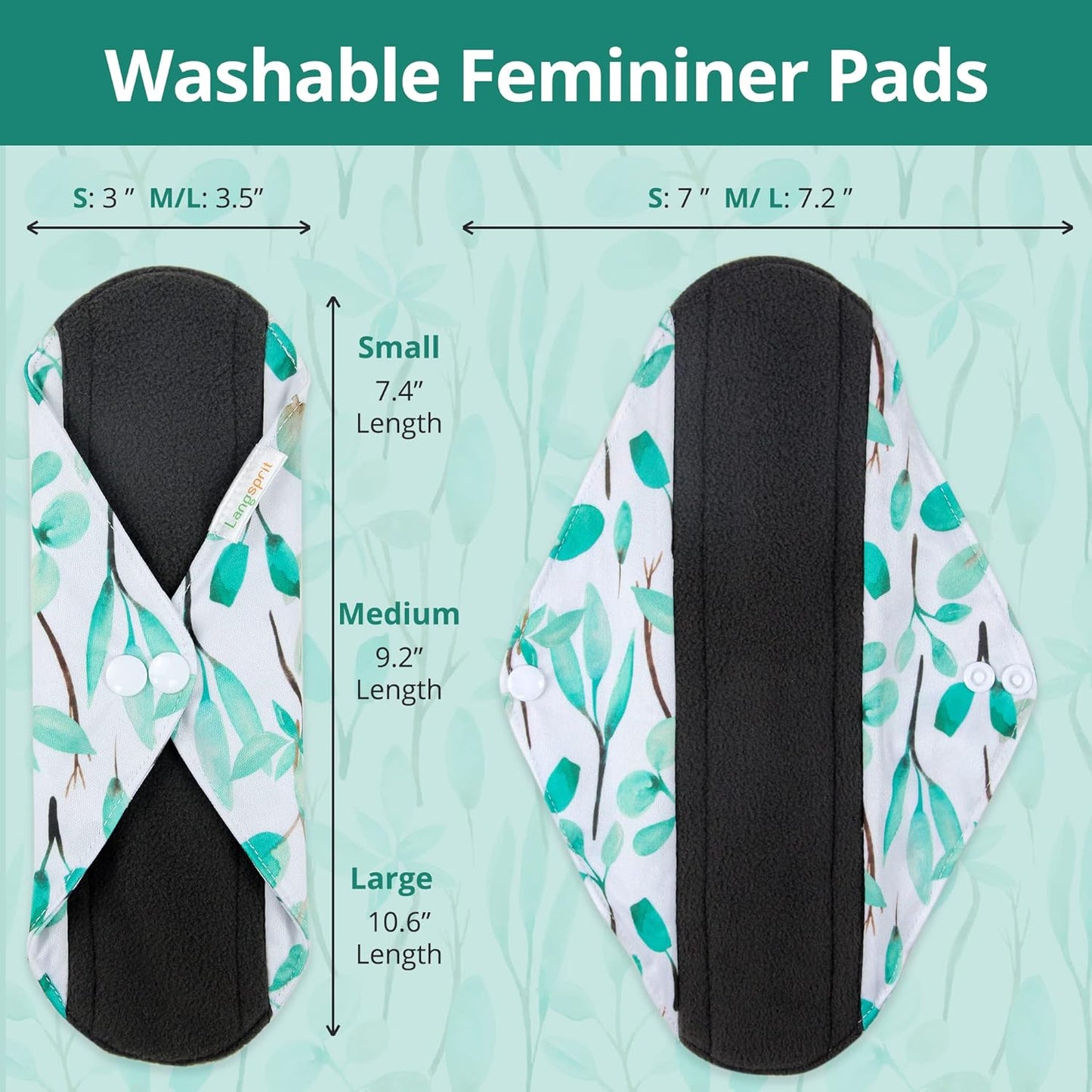 7pcs Set 1 pc Mini Wet Bag +6pcs Absorbent Reusable Sanitary Pads/Washable Cloth Menstrual Pads(Summer,S)…