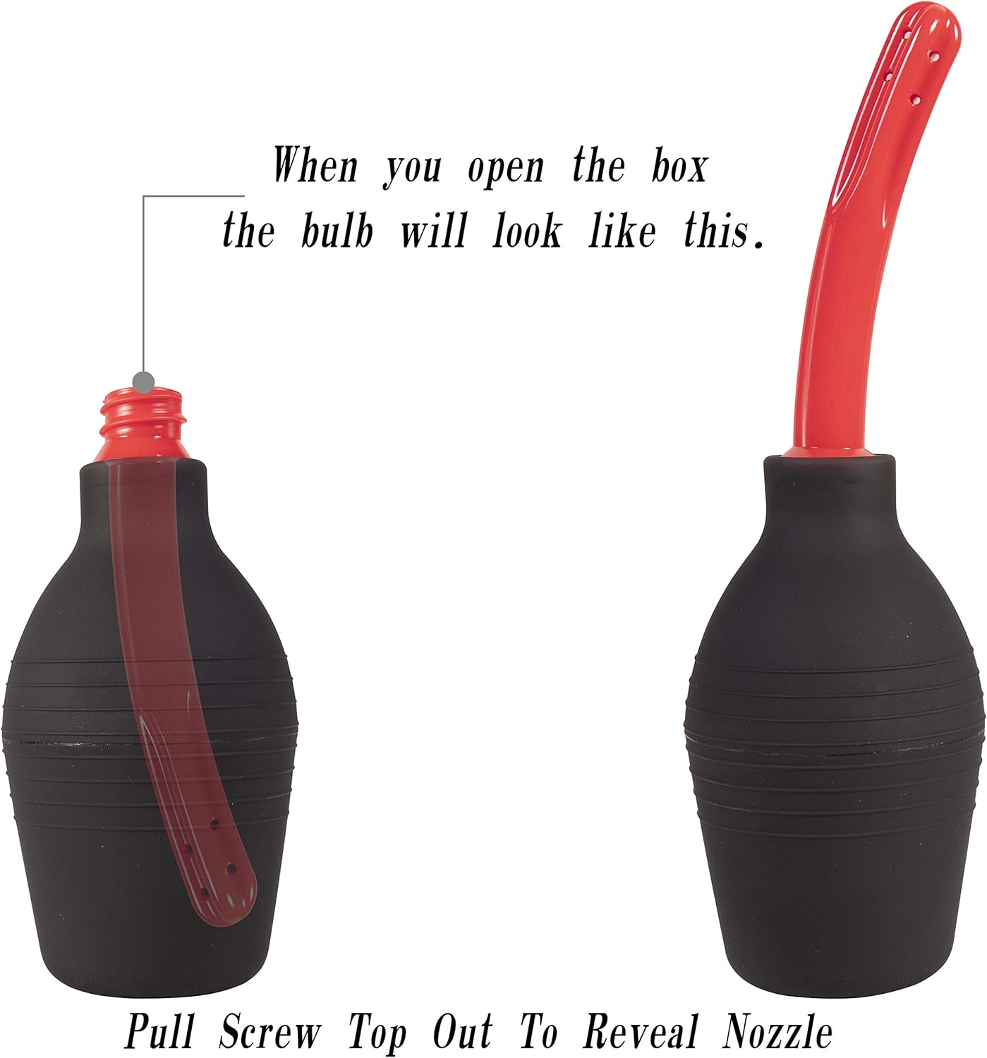 Abyclean Anal Douche Enema Bulb Vaginal Douche Enema Cleaner for Women’s or Man’s Health with 2 Nozzles (310ml Black)