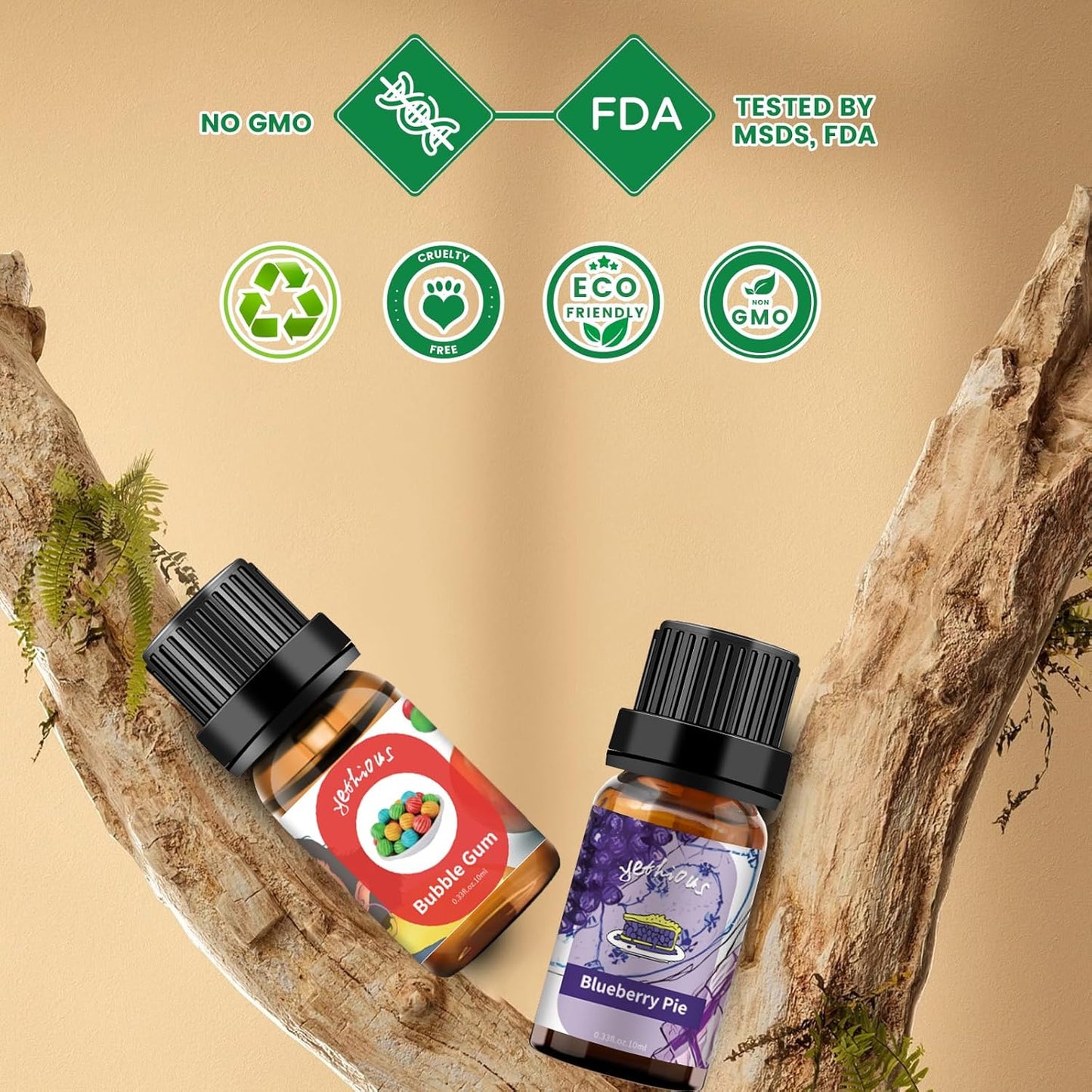 yethious Bubble Gum Essential Oil for Diffuser Blueberry Pie Bubble Gum Essential Oil Set Bubble Gum Oil 100% Pure Aromatherapy Oils - 2pcs X 10ml