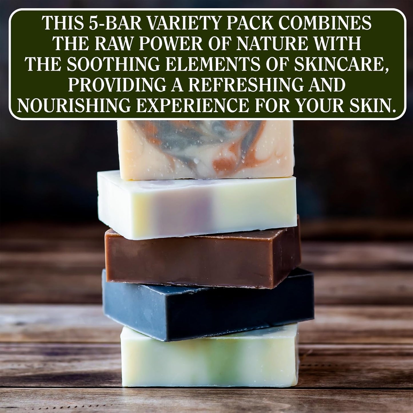 CompassSoap Natural Bar Soap for Women & Men | Skin-Friendly, Hand Made Soap Bar Gift Set | Best Exfoliating and Cleansing Bar Soap for Men & Women | 5 Oz. Variety Pack of 5