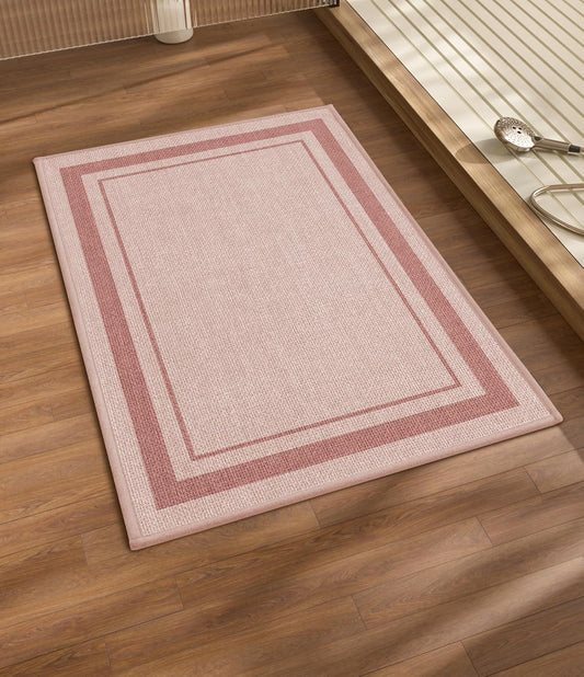 chakme Bathroom Rugs Mat 24x17, Ultra Thin Non Slip Bath Mat Small Quick Dry Absorbent Bath Mat for Bathroom Floor, (Light Pink, 24"x17")