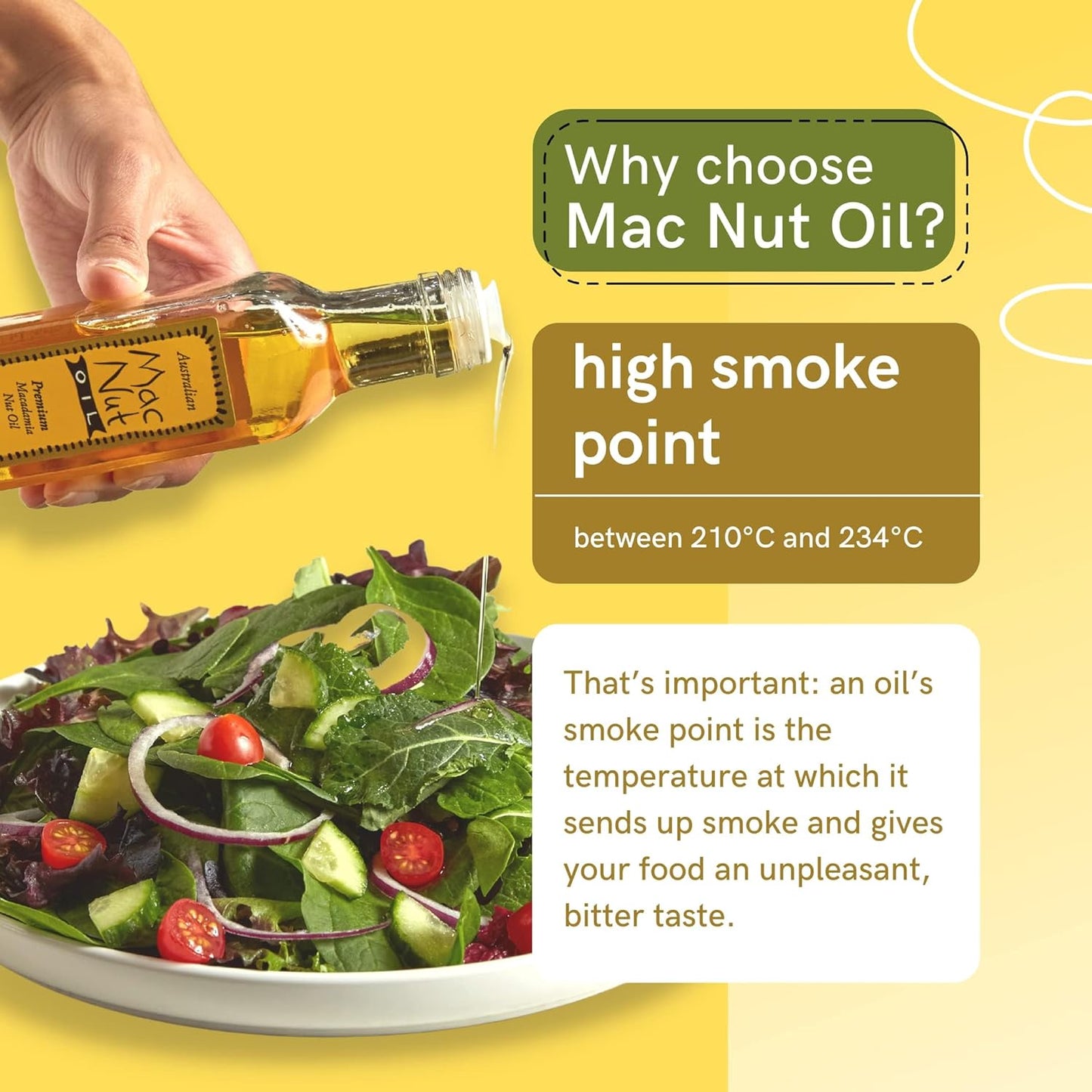 Mac Nut Cooking Oil- Australian Pure Cold Pressed Macadamia Nut Oil, Unrefined, for Natural Cooking, High Smoke Point for Frying, Non GMO, Vegan, Keto Friendly and Gluten Free (16.9 fl oz)