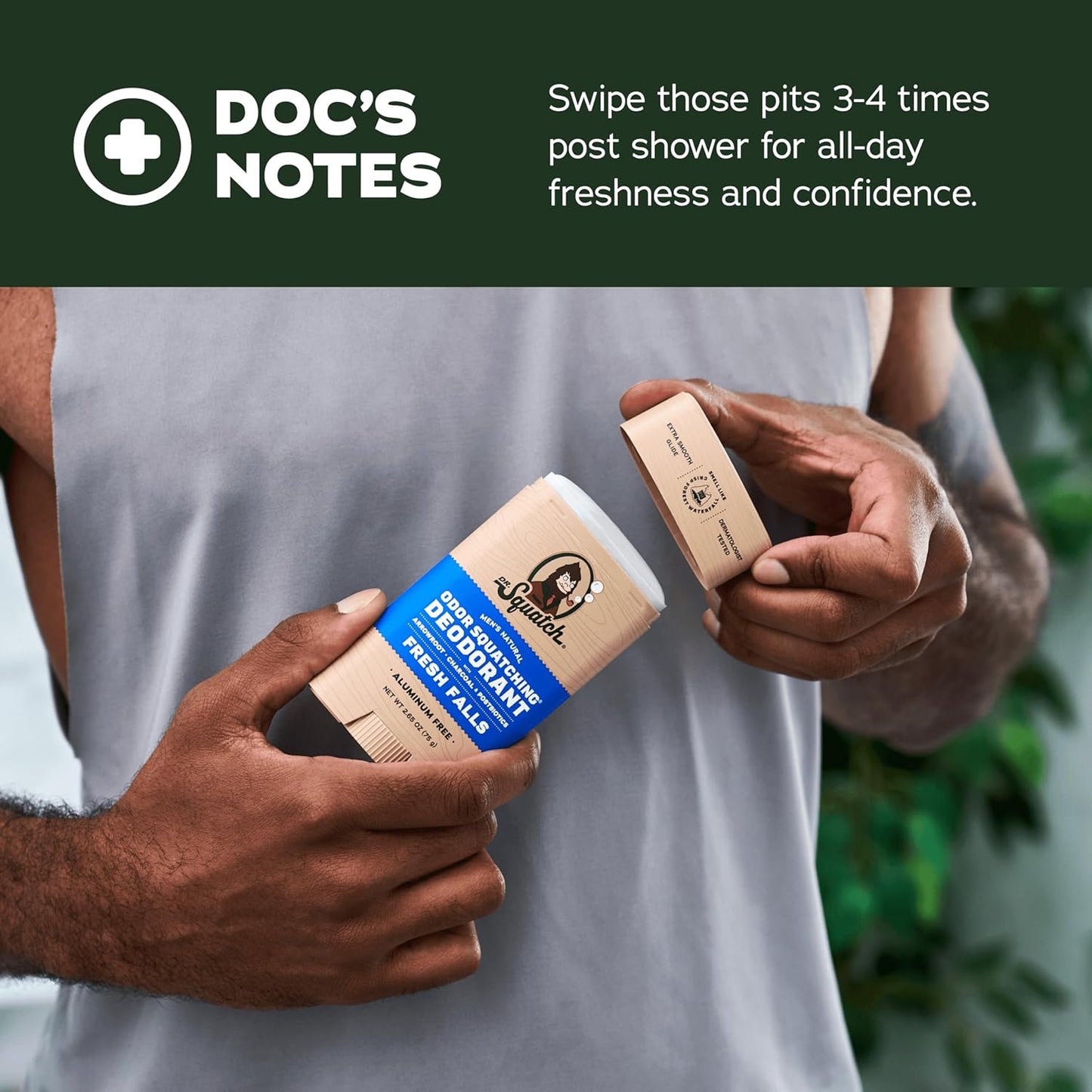 Dr. Squatch Natural Deodorant for Men - Odor-Squatching Aluminum Free - Rainforest Rapids & Wood Barrel Bourbon (2.65 oz, 2-Pack)