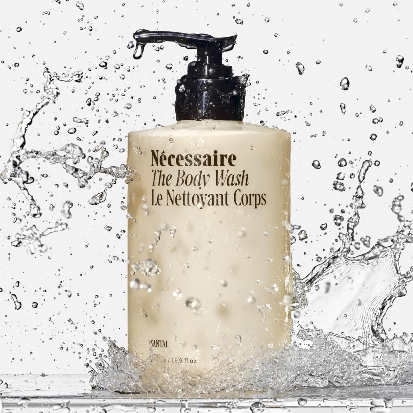 Nécessaire The Body Wash Santal. Natural Body Wash for Women & Men, Therapeutic Shower Gel with Epsom Salt + Minerals. Gel Cleanse,16.9 fl oz.