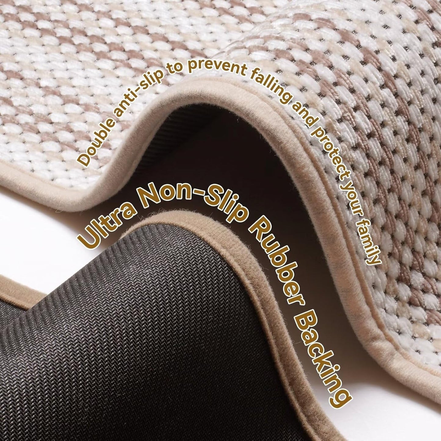 Bathroom Rug Mat,Soft Non Slip Absorbent Water Bath Rug,Quick Dry Machine Washable Chenille Braided Shower Mat,Bath Mat for Bathroom Floor,Home Decor Accessories Coffee 24x35