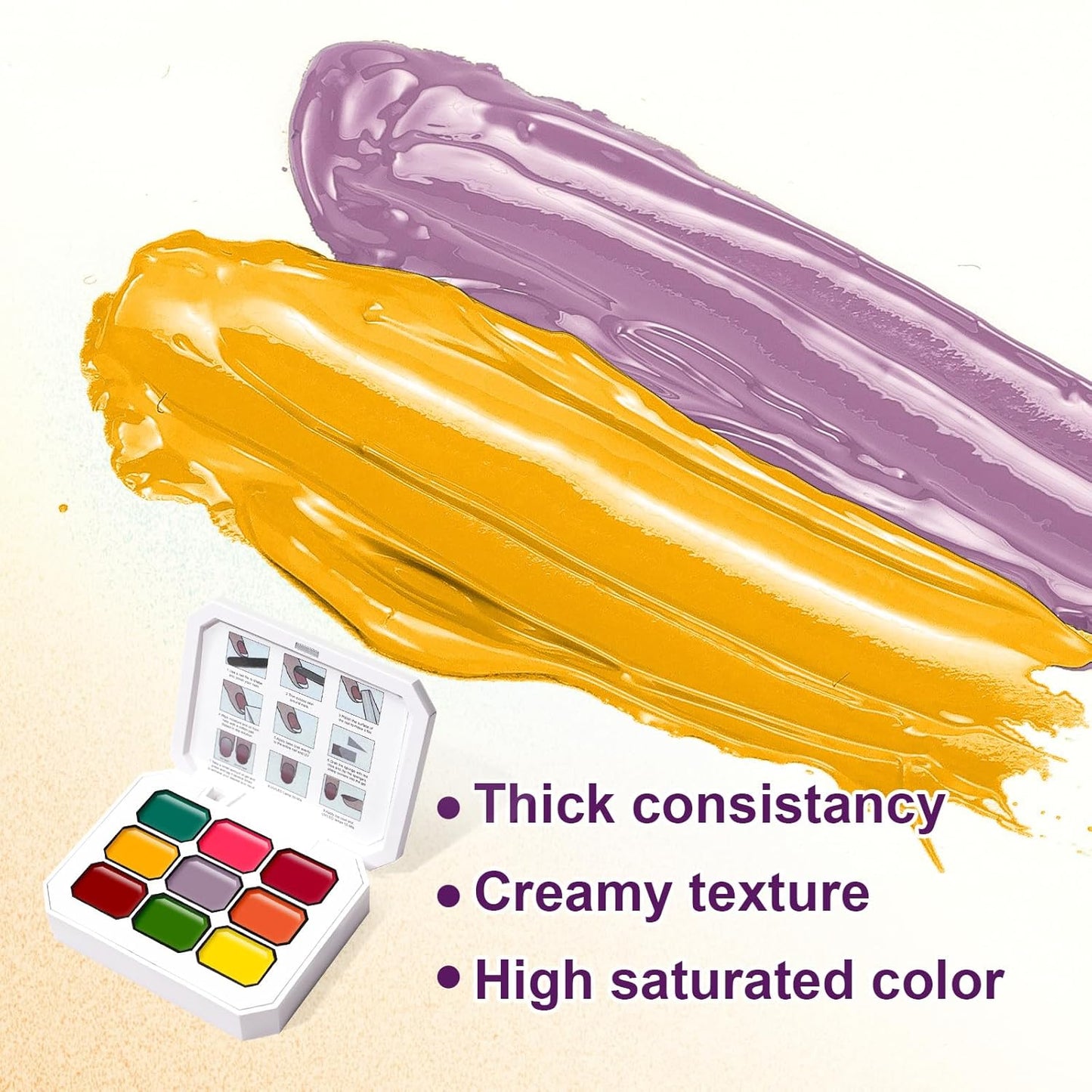 Gradient Painting Gel, 9 Bright Colors Ombre Gel Nail Polish for Pigment Pat Aura Nails French Ma nicure Soak Off UV Long-lasting No-wipe Home Salon DIY Nail Art Vegetable Salad