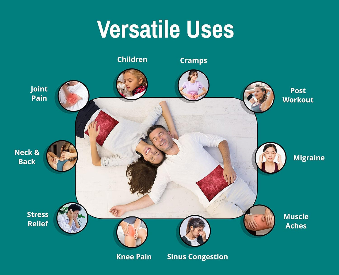 Microwavable Corn Filled Heating Pad and Cold Pack/Washable 100% Cotton Cover (Etched - Burgundy, 7.5in W x 11in L)