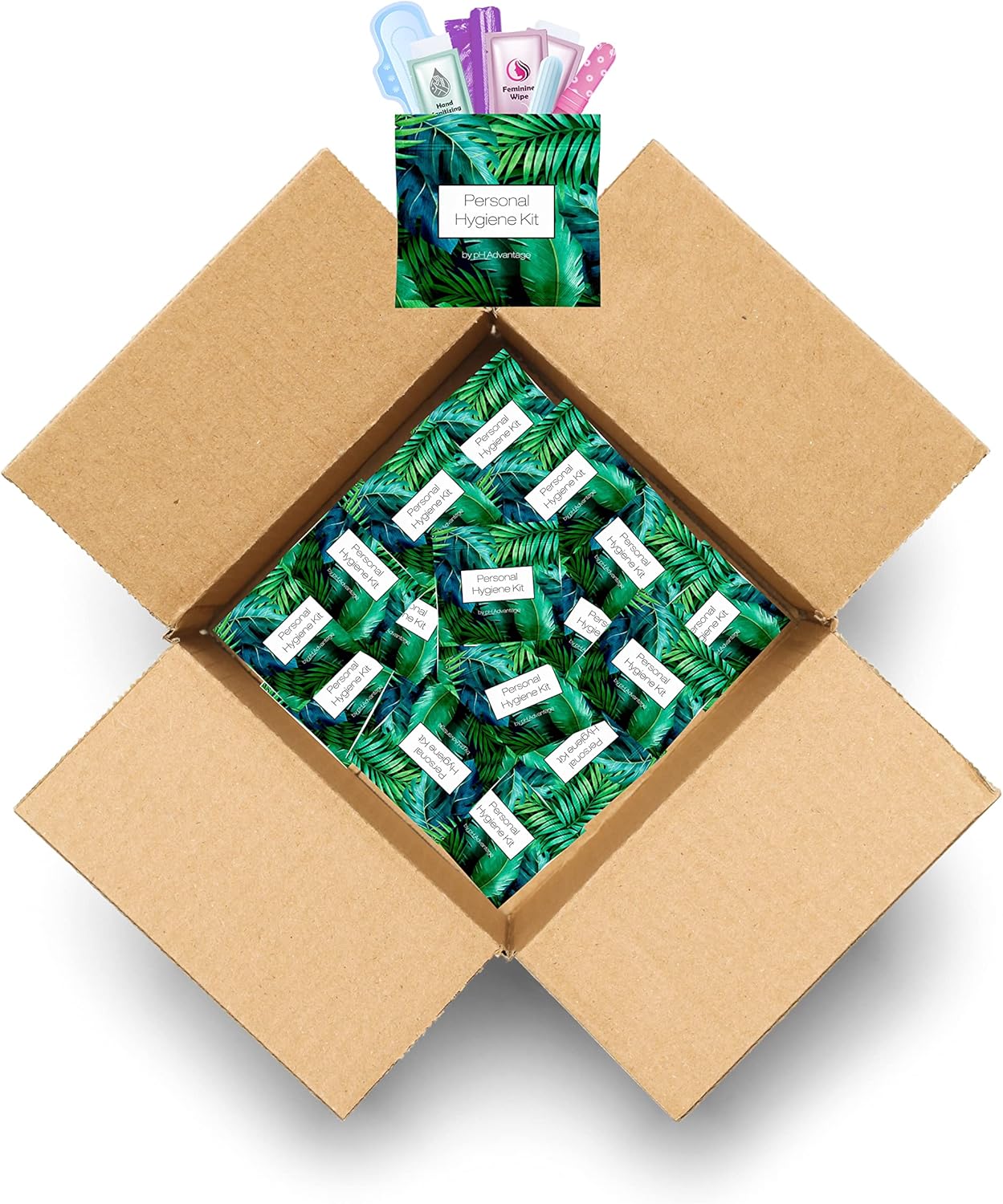 Green Fern Style Menstrual Kit All-in-One 50 Pack | Convenience on The Go | Period Kit Pack for Travelling, Tweens & Teenagers or just When You’re Out | Individually Wrapped Feminine Hygiene Product…