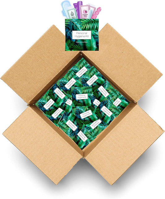 Green Fern Style Menstrual Kit All-in-One 50 Pack | Convenience on The Go | Period Kit Pack for Travelling, Tweens & Teenagers or just When You’re Out | Individually Wrapped Feminine Hygiene Product…