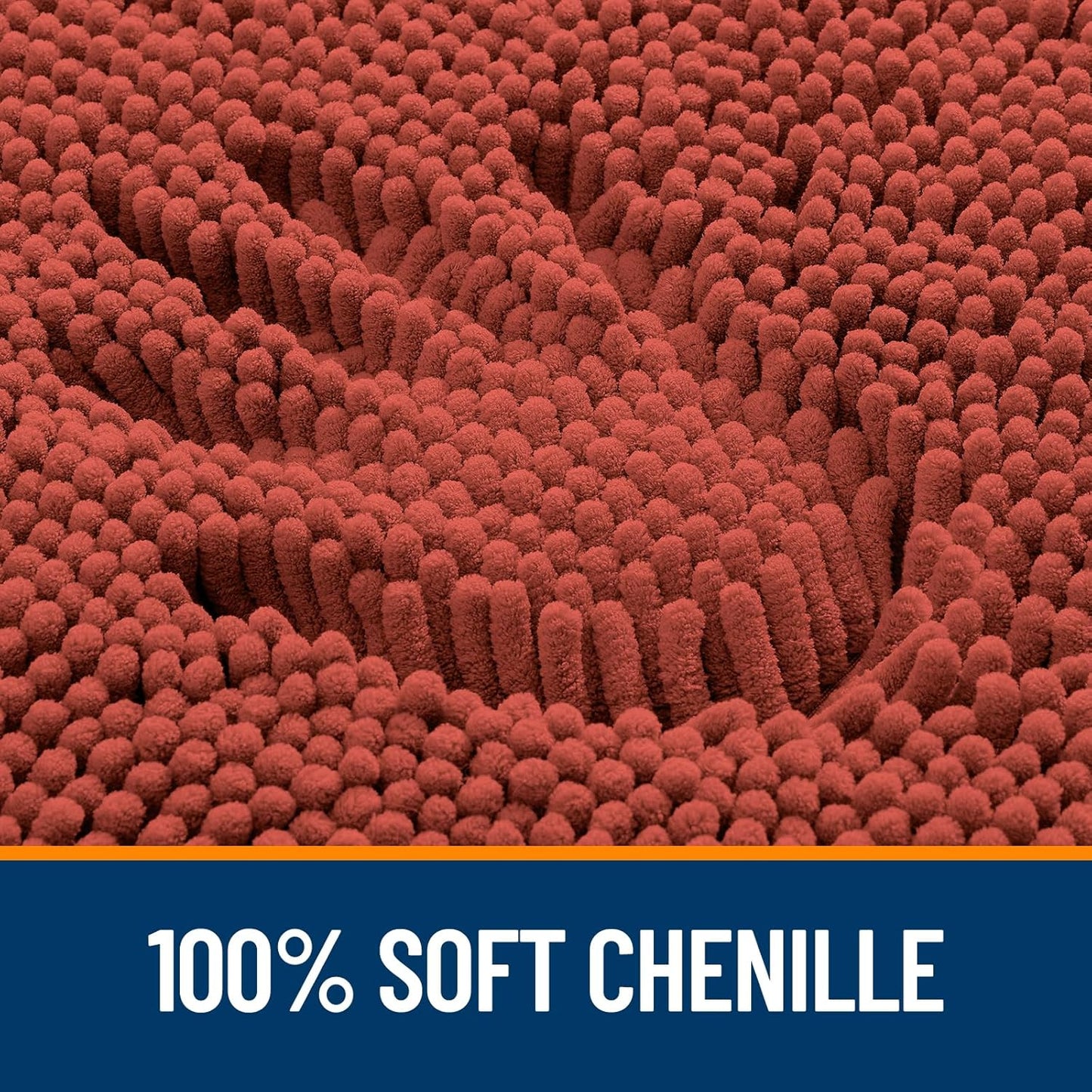 OLANLY Bathroom Rugs 44x24, Extra Soft Absorbent Chenille Bath Rugs, Rubber Backing Quick Dry, Machine Washable Bath Mats for Bathroom Floor, Tub and Shower, Home Decor Accessories, Rustic Terracotta