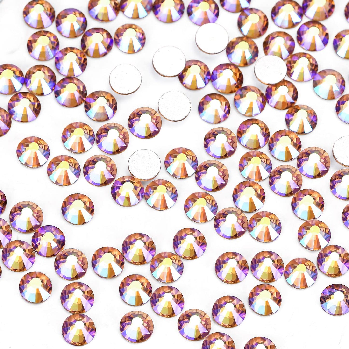 1440Pcs Topaz Ab Crystal Rhinestones,Glass Flatback Rhinestones Gemstones for Nail Face Makeup Art Crafts Clothes Decoration -(SS20,4.8mm,Topaz Ab)