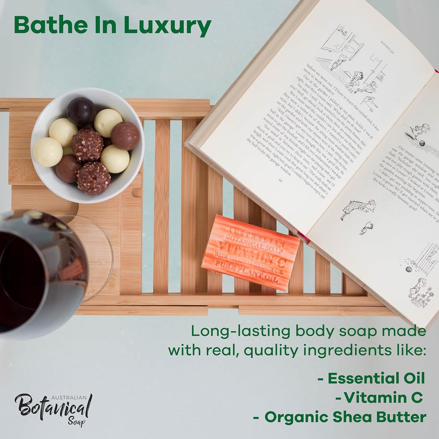 Australian Botanical Soap, 6.6 OZ, Vitamin C and Valencia Orange, Triple Milled Bars made with a Natural Soap Base and Enriched with Organic Shea Butter, Pack of 8