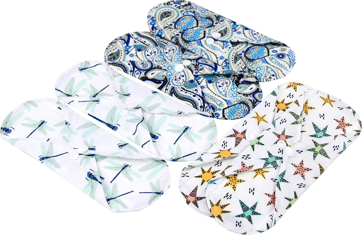 7pcs Set 1 pc Mini Wet Bag +6pcs Absorbent Reusable Sanitary Pads/Washable Cloth Menstrual Pads (L,Elegant)…