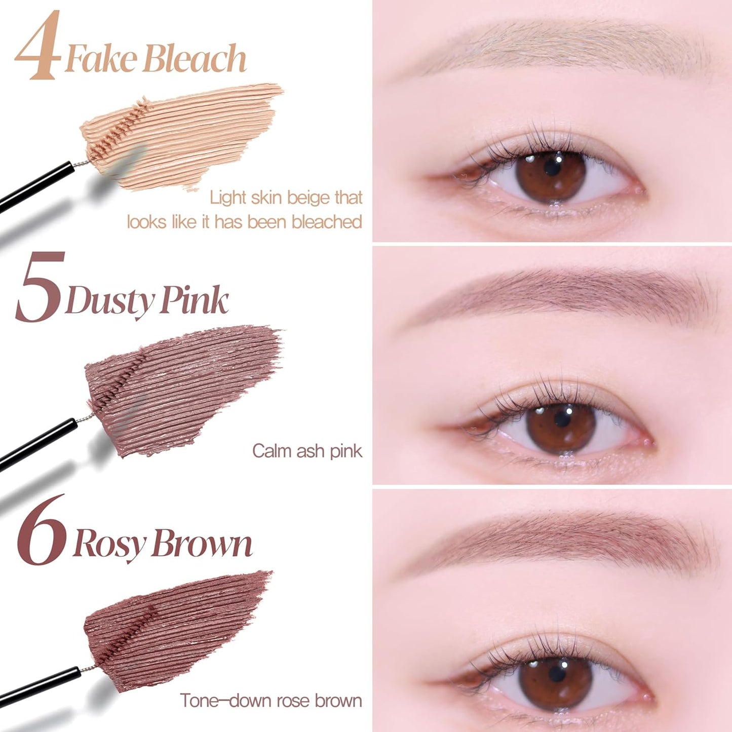Espoir The Brow Color Fixing Cara #5 Dusty Pink 0.1 fl oz | Easy Fixing without Clumping | Long Lasting Smudgeproof Eyebrow Mascara | Soft Mood Coloring Tinted Gel | Korean Eye Makeup