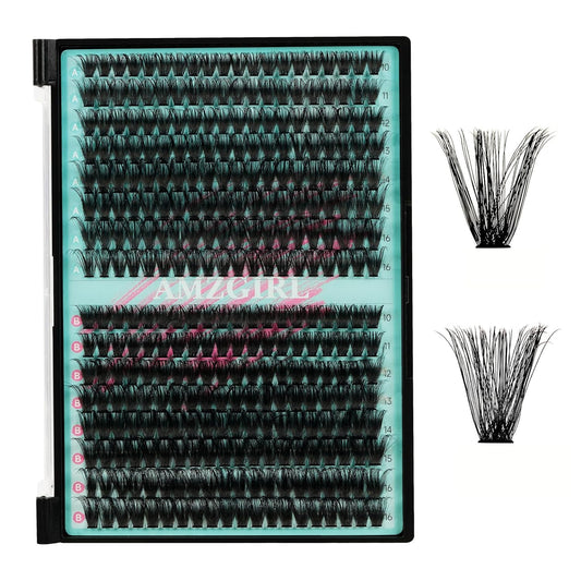 Lash Clusters 320Pcs 60D 80D Eyelashes Cluster D Curl Individual Wispy Lashes Cluster for DIY Cluster Eyelash Extensions at Home for Beginners (Mix10-16mm)