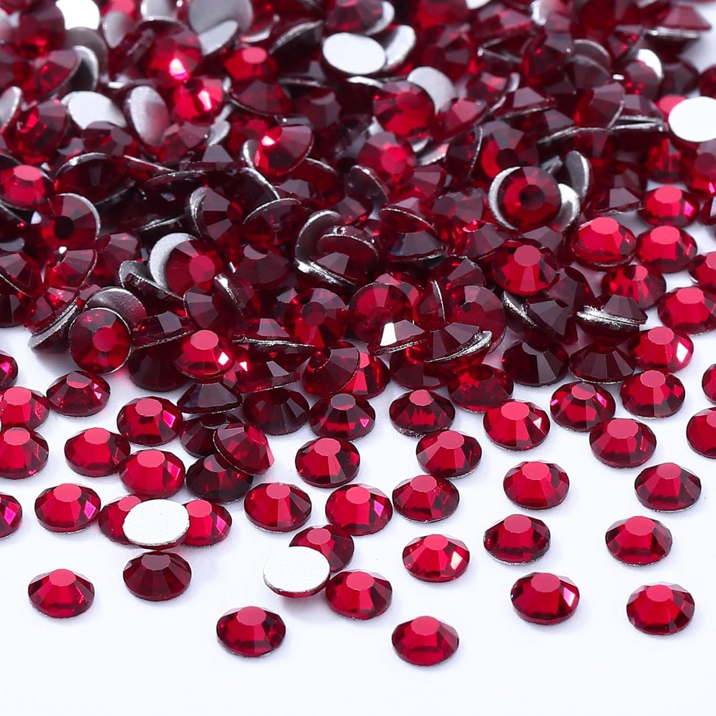 Siam Flatback Rhinestones, Glass Rhinestones for Nail Art and Craft, Glue Fix, Loose Crystal Gemstones(Siam, SS30, 576pcs, 6.4-6.6mm)