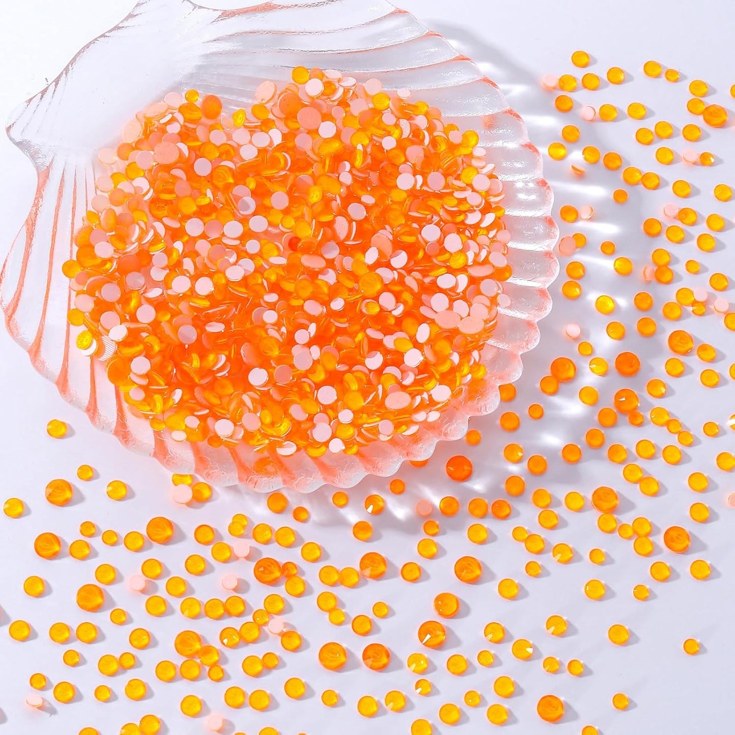 Neon Orange Flatback Rhinestones, Glass Rhinestones for Nail Art and Craft, Glue Fix, Loose Crystal Gemstones(Neon Orange, SS12, 1440pcs, 2.9-3.0mm)