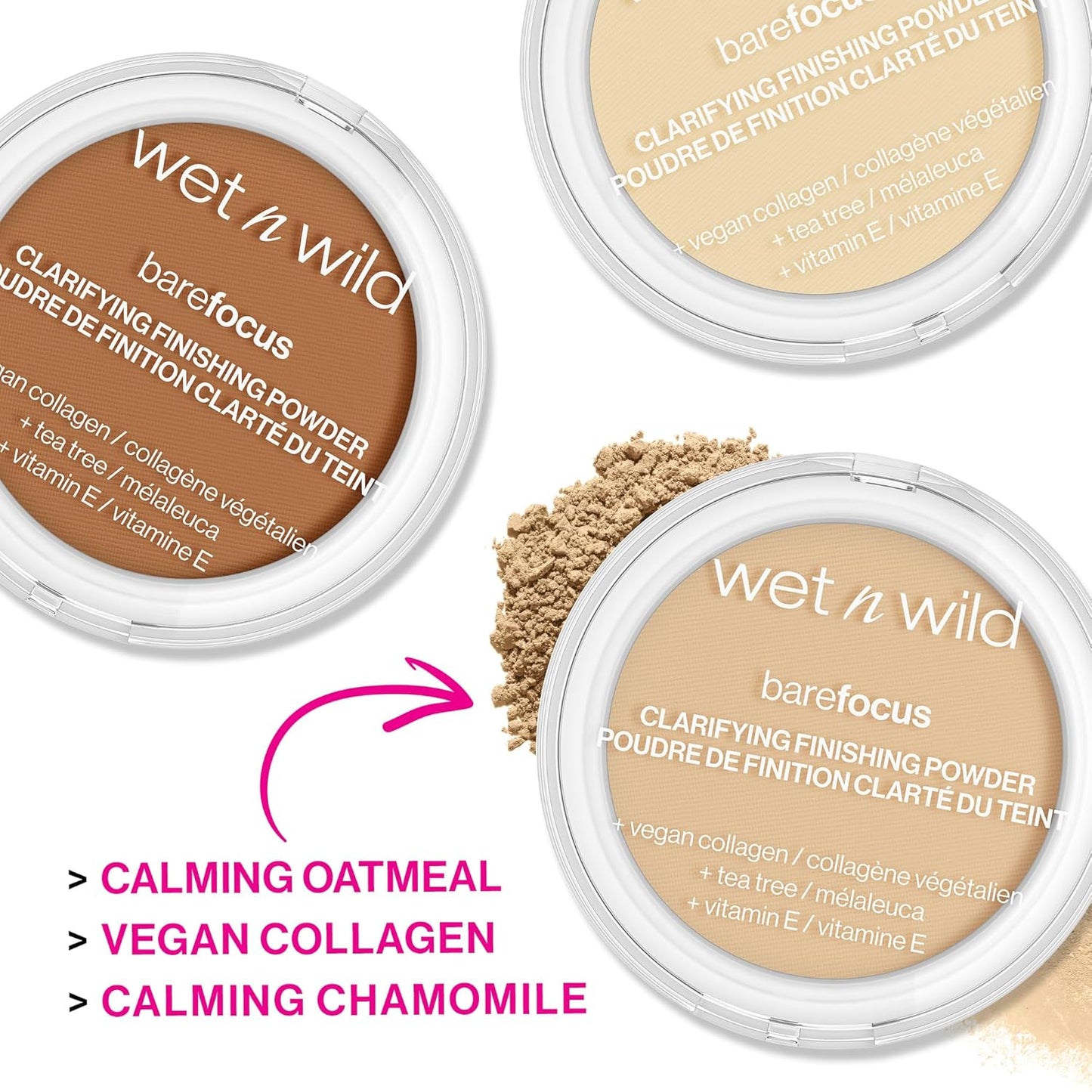 wet n wild Bare Focus Clarifying Finishing Powder | Matte | Pressed Setting Powder Translucent