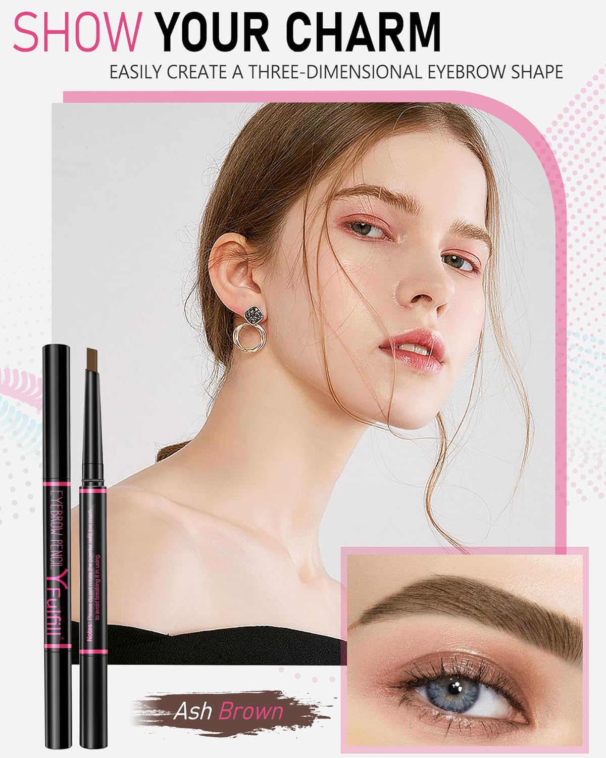 Ash Brown Eyebrow Pencils for Old Women, Eye Brow Pencil for Women