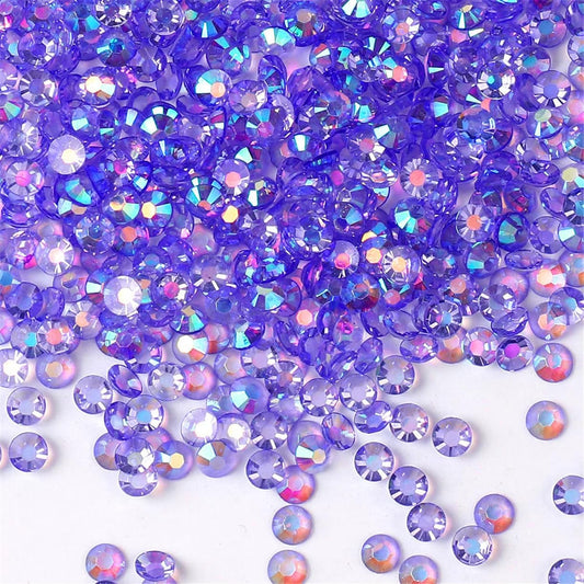 1500 Pieces SS16 4mm Flatback Rhinestones AB Clear Round Gems Crystals for Nail Art DIY Crafts Clothes Shoes Bags （Transparent Light Purple AB）