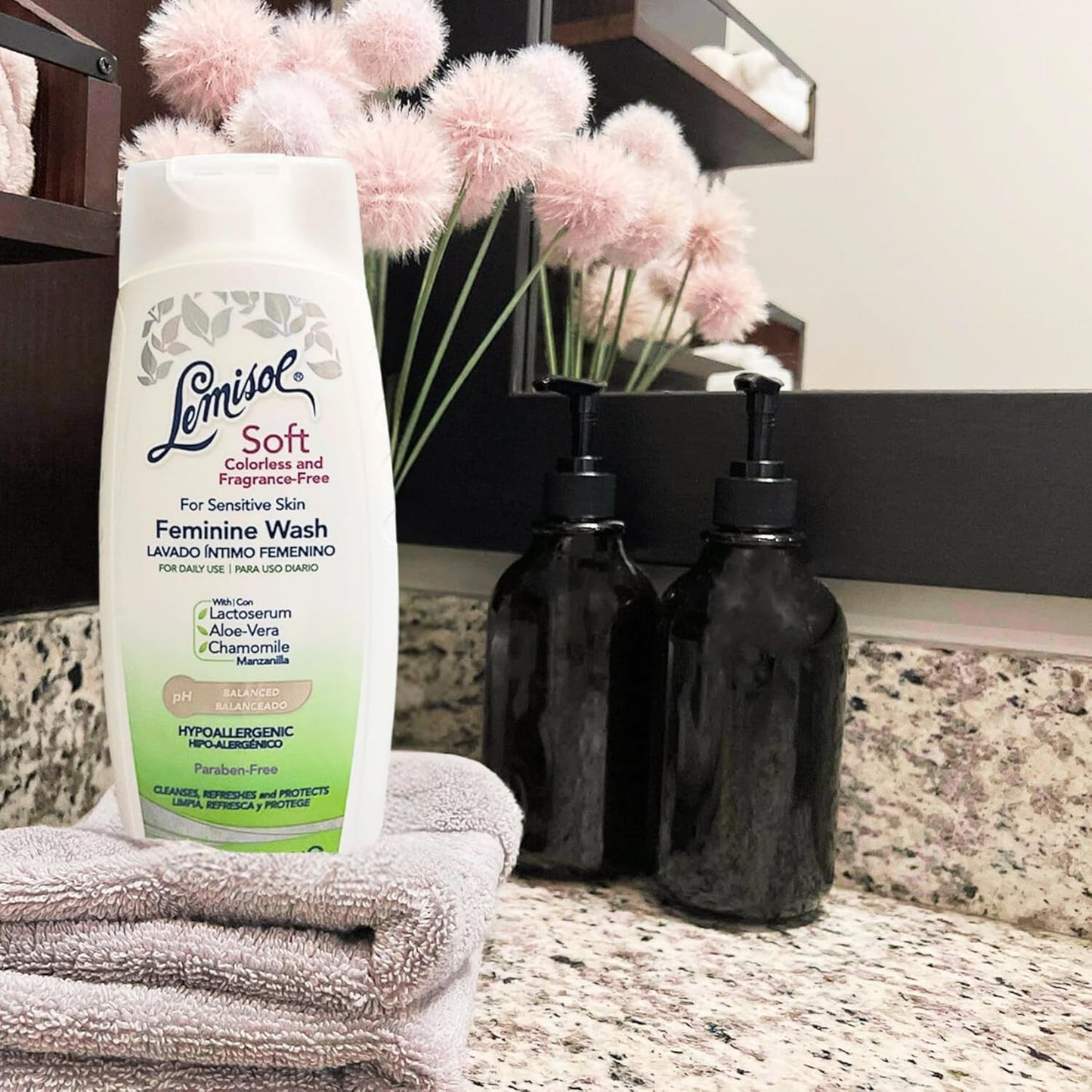 LEMISOL Soft Feminine Wash, Fragrance-Free for Sensitive Skin, 12.5 Fl Oz Bottle