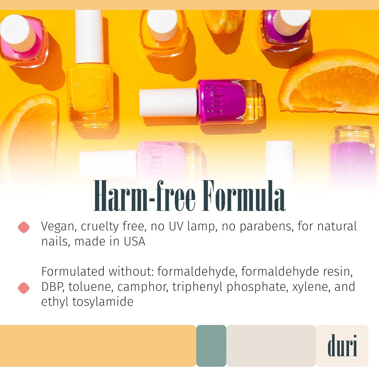 duri 793 Tequila Sunrise - Neon Orange Nail Polish, Semi Matte Finish, Fast Drying, 0.45 Fl Oz