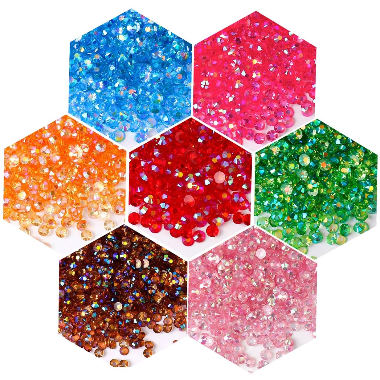 3000 Pieces SS6 2mm Flatback Rhinestones AB Clear Round Gems Crystals for Nail Art DIY Crafts Clothes Shoes Bags （Transparent Light Rose Red AB）